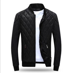 Downtown LA Faux Leather Bomber Jacket  NEW